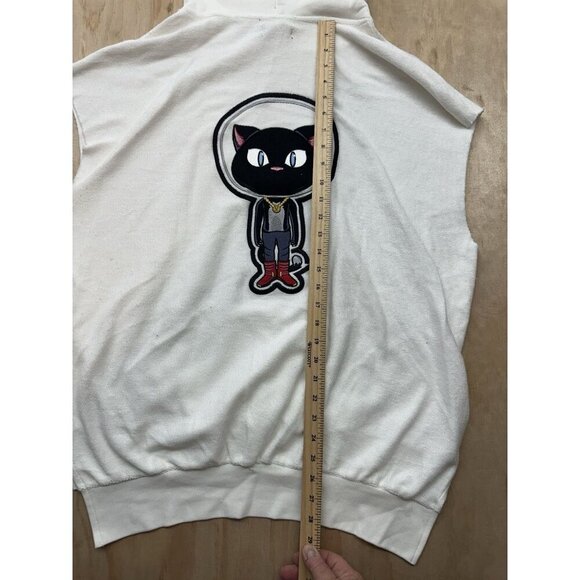 LVL XIII Mens Sleeveless Hoodie XXL White Distressed Raw Style New MSRP $225 - Picture 6 of 9